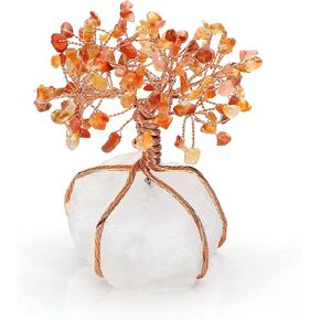Top Plaza Rose Quartz Healing Crystals Copper Money Tree Desk Office Decor Wrapped On Natural Rose Quartz Base Feng Shui Luck Figurine