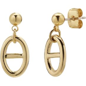 Semper.L Neomenia Earring, 14K Gold Plated 925 Sterling Silver Post Open Crescent Moon Hammered Texture Thick Hoop Earring for Women