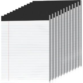 12 Pack Legal Pads 8.5 x 11 College Ruled Note Pads 8.5 x 11 Notepads 8.5 x 11 Micro Perforated Writing Pads 8.5 x 11 Pads of Paper Lined White Paper, 50 Sheets per Notepad for Home, Office, School
