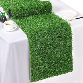 TURSTIN العشب الاصطناعي الجدول العداءين 12 × 108 بوصة العشب الأخضر منضدية العشب الاصطناعي السجاد البساط ديكورات الجدول لربيع وصيف، الزفاف، ديكور حفلة عيد ميلاد in Kuwait