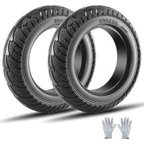 JOYYANGFANG 200x50 8"x2" Scooter Wheel Solid Tire Electric Scooter Front Solid Wheel Non-Pneumatic Tire with Hub Replacement Wheel for Electric Scooter