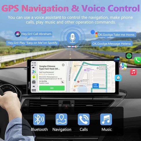 2024 CARPURIDE W903 محمول Apple Carplay & Android Auto مع كاميرا داش - شاشة 9.3 بوصة HD IPS، كاميرا أمامية 4K وكاميرا خلفية 1080P، تسجيل حلقي، بلوتوث، وصلة مرآة، GPS، Siri، مثبت على لوحة القيادة in Kuwait