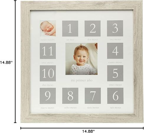 Kate & Milo Five Year Baby Memory Book in Spanish, Gray Chevron | Guided Baby Memory Book, First 5 Years Milestone Journal, Photo Album Pages, Baby Gift in Saudi Arabia