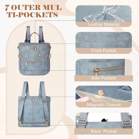 miss fong Diaper Bag Backpack Baby Diaper Bag, Large Leather Diaper Backpack with 16 Pockets Travel Diaper Bag with Diaper Changing Pad, Pañaleras Para Bebe for Moms(Convertible, Peanut) in Saudi Arabia