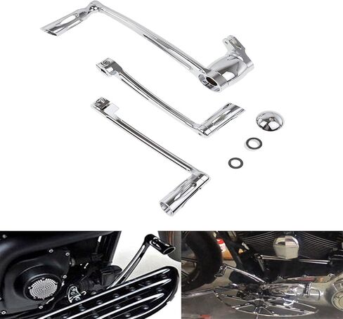 مجموعة أوتاد ناقل الحركة بدواسة فرامل الدراجة النارية مناسبة لدراجة Harley Touring Road King Road Glide Street Glide Electra Glide Trike 2014-2023 كروم in Kuwait