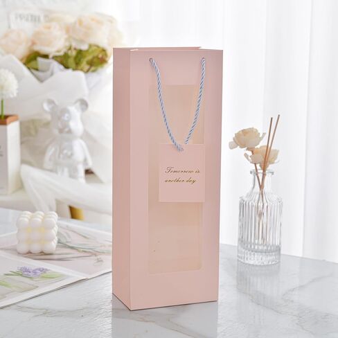 hansware 2pcs النبيذ هدية حقيبة أكياس النبيذ لزجاجات النبيذ الهدايا ورقة أكياس هدية زجاجة مع مقابض لعيد الحب، الزفاف، عيد الفصح، عيد الميلاد، استحمام الطفل، حفلة عيد ميلاد، أخضر 14 in Kuwait