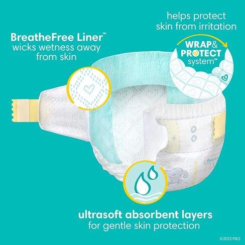 Diapers Size 5, 132 Count and Baby Wipes - Pampers Swaddlers Disposable Baby Diapers and Water Baby Wipes Sensitive Pop-Top Packs, 336 Count (Packaging May Vary) in Saudi Arabia