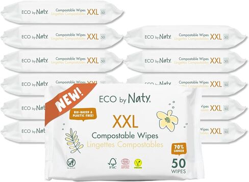 Naty Baby Wipes, 98% Water & Hypoallergenic, 168 Count (3 Packs) | Natural for Sensitive Skin, Unscented, Plant-Based, Fragrance-Free, Gentle for Newborn & Toddler in Kuwait