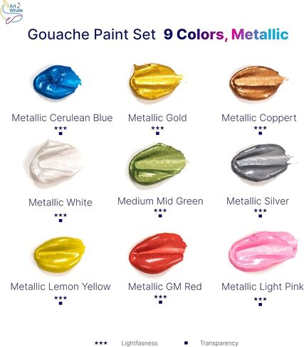 Gouache Paint Set 9 Colors, Mix in Kuwait