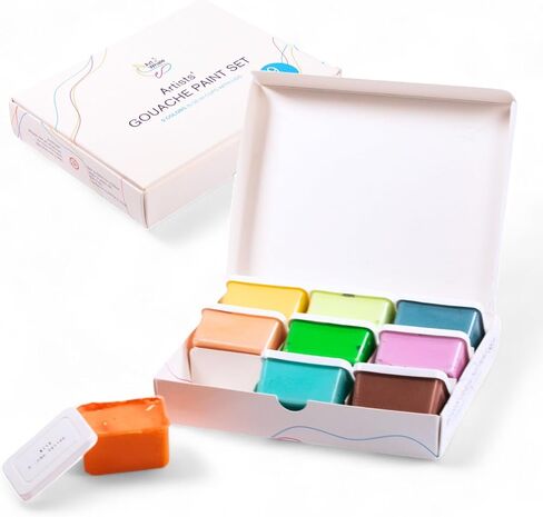 Gouache Paint Set 9 Colors, Mix in Kuwait