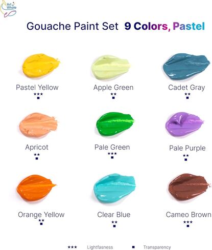 Gouache Paint Set 9 Colors, Mix in Kuwait