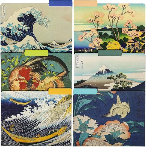 12 Pack Vincent Van Gogh Decorative File Folders with 1/3 Cut Tab, Pretty Letter-Size Holders for Office (6 Designs) in Saudi Arabia