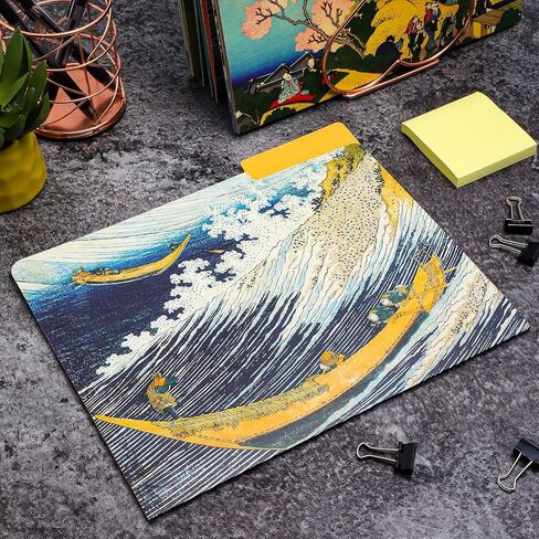 12 Pack Vincent Van Gogh Decorative File Folders with 1/3 Cut Tab, Pretty Letter-Size Holders for Office (6 Designs) in Saudi Arabia