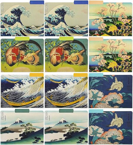 12 Pack Vincent Van Gogh Decorative File Folders with 1/3 Cut Tab, Pretty Letter-Size Holders for Office (6 Designs) in Saudi Arabia