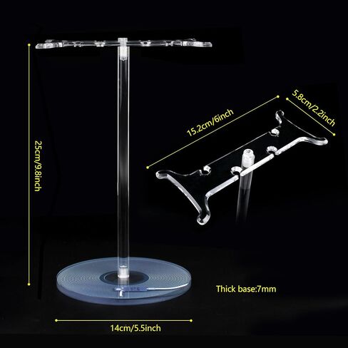 Clear Acrylic Headphone Stand with Patterned Base – Universal Holder for AirPods Max, Gaming & Wireless Headphones – Space-Saving Desk Organizer for Home & Gaming Setup (Blue Record/LP) in Kuwait