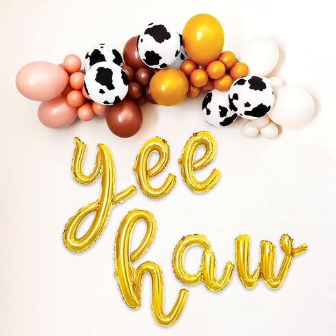 Birthday Party Balloons Yee Haw Balloons Rose Gold Yee Haw Banner for Western Cowgirl Birthday Decorations in Kuwait