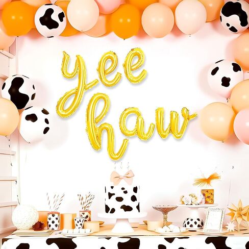 Birthday Party Balloons Yee Haw Balloons Rose Gold Yee Haw Banner for Western Cowgirl Birthday Decorations in Kuwait