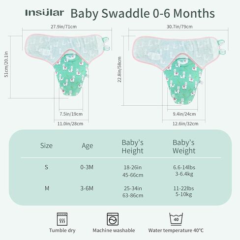 insular Swaddle Blanket, Baby Swaddle Wrap for Newborn and Infant, Adjustable Swaddle Set for Boy and Girl, Soft Cotton Sleep Sack 3 Pack Small(0-3 Month), Space in Kuwait