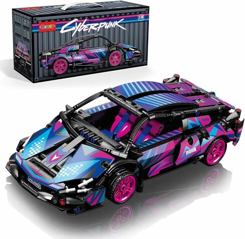 Sosuy 1:18 Super Sports Car Model Building Bricks Sets - 513 pcs MOC Cyberpunk Rally Car Raceing Engineering Toys for Play and Display - Model Toy Gift Idea for Adults Boys in Kuwait