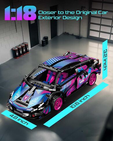 Sosuy 1:18 Super Sports Car Model Building Bricks Sets - 513 pcs MOC Cyberpunk Rally Car Raceing Engineering Toys for Play and Display - Model Toy Gift Idea for Adults Boys in Kuwait