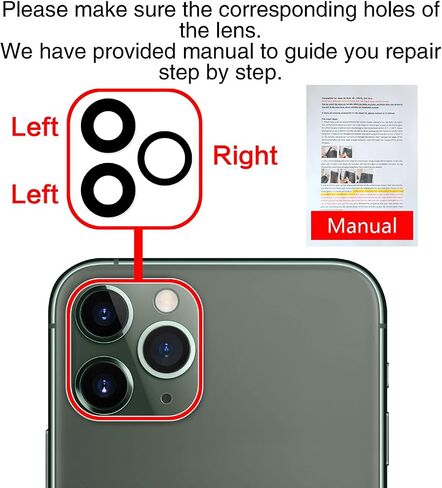 2PCS ASDAWN Back Rear Camera Lens Glass Replacement for iPhone 12 Pro Max 6.7 Inches with Pre-Installed Adhesive, Back Glass Camera Lens with Installation Manual + Repair Tool Set in Kuwait