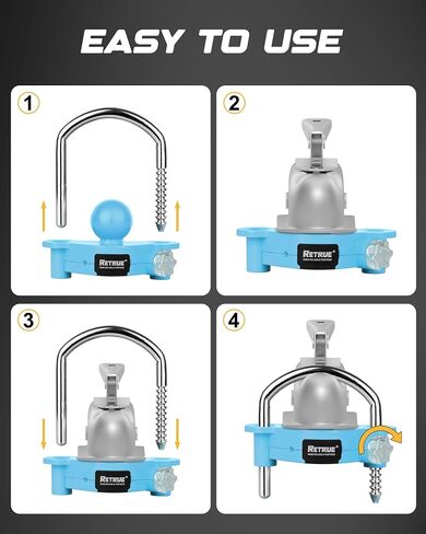 Universal Coupler Lock Trailer Locks Ball Hitch Trailer Hitch Lock Adjustable Security Heavy-Duty Steel fits 1-7/8 Inch, 2 Inch, 2-5/16 Inch Couplers, Combination Lock,No Key Needed (Black) in Saudi Arabia