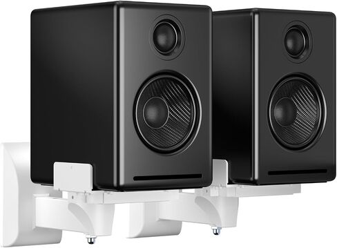 suptek Speaker Wall Mount Adjustable for Large Bookshelf Speaker Mounts | Swivel Speaker Wall Mounts with Surround Sound, Tilt Speaker Shelf For Living Room Up to 55lbs, 2 Packs, Black in Kuwait