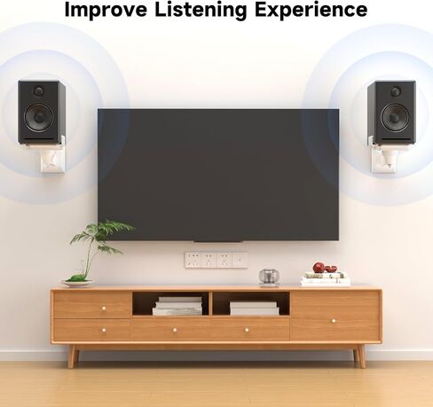 suptek Speaker Wall Mount Adjustable for Large Bookshelf Speaker Mounts | Swivel Speaker Wall Mounts with Surround Sound, Tilt Speaker Shelf For Living Room Up to 55lbs, 2 Packs, Black in Kuwait