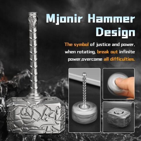Transformable Fidget Spinner, Metal Hand Hammer Fidgit Toy for Kids Adults, Cool Shield Chain Fingertip Gyro Stress Relief Cube for Office, Stocking Stuffer Gifts for Christmas New Year 2 Pack in Kuwait
