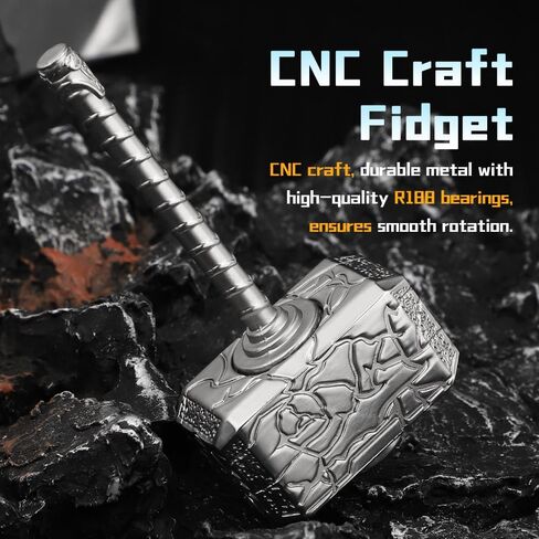 Transformable Fidget Spinner, Metal Hand Hammer Fidgit Toy for Kids Adults, Cool Shield Chain Fingertip Gyro Stress Relief Cube for Office, Stocking Stuffer Gifts for Christmas New Year 2 Pack in Kuwait