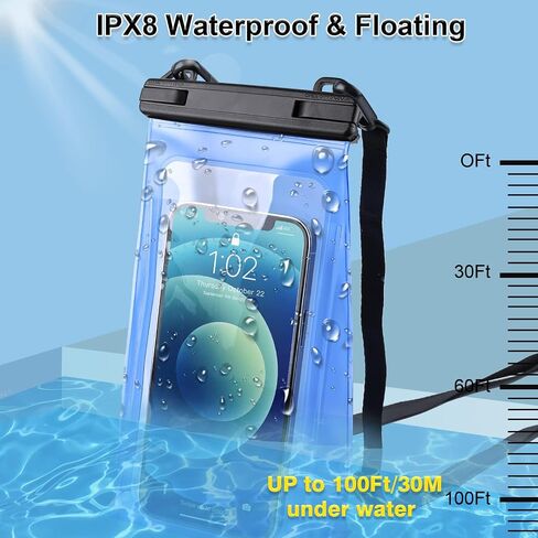 Large Capacity Waterproof Phone Pouch Floating, Waterproof Bag Case for iPhone 15 14 Pro Max 13 12 11 X XR 8 Plus Samsung Up to 6.9'', IPX8 Water Proof Phone Dry Bag for Boating Swimming Kayaking in Kuwait