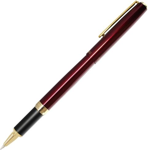 OHTO CR02 Gold Parts Model Ceramic Rollerball Pen, 0.5mm Fine Point, Aluminum Barrel with Gold-Plated Brass, Black Finish, Refillable Water-Based Black Ink, CR02-05-GBK in Kuwait