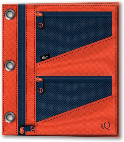 iScholar iQ+ Jumbo Expandable Pencil Pouch, 3 Pockets, Coral (55035-CO) in Kuwait