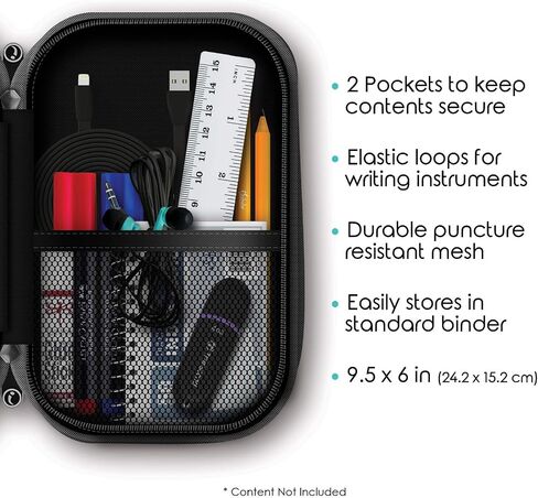 iScholar iQ+ Jumbo Expandable Pencil Pouch, 3 Pockets, Coral (55035-CO) in Kuwait