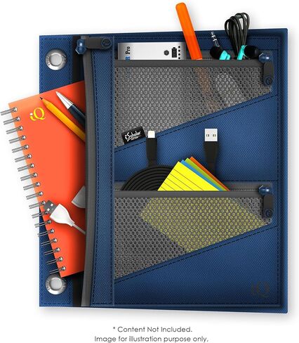iScholar iQ+ Jumbo Expandable Pencil Pouch, 3 Pockets, Coral (55035-CO) in Kuwait