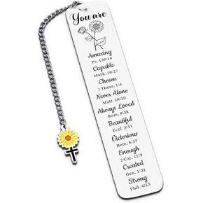 Christmas Gifts for Women, Girls, Mom, Grandma, Her, Sunflower Gifts for Women Bookmark, Christian Gifts for Women, Teen Girl Gifts, Stocking Stuffers for Teens Girls, Birthday Baptism Gifts for Girls