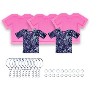 3pc Nurse Shirt Resin Keychain Molds, Silicone Grippy Shirt Scrub with Heart Phone Grip Mold with 10Pc Key Ring (DY0332+DY0398+DY1051+PJ) in Kuwait