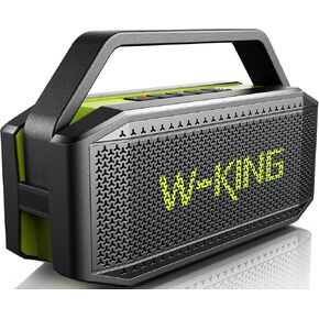 مكبرات صوت بلوتوث عالية الصوت من W-KING مع مضخم صوت، 60 وات (80 وات) مكبرات صوت خارجية بلوتوث لاسلكية مقاومة للماء، باس عميق/V5.0/40H تشغيل/بنك طاقة/بطاقة TF/AUX/EQ، كبير للحفلات (أخضر)