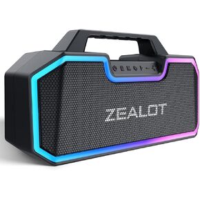 ZEALOT Bluetooth Speaker, Outdoor Speakers,80W Speaker with Stereo Sound,Portable, Waterproof,Wireless,Large,Outdoor Speaker with 14400mAh Battery,with Cool RGB Light for Party,Home,Ideal Gifts