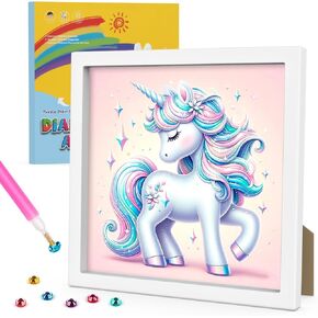 Genius maker Diamond Art Kits with Frame, 5D Diamond Art Kits, Unicorn Diamond Gem Art for Girls Boys, Diamond Dots Kits, Painting Arts and Crafts for Home Wall Decor(7x7inch) in Kuwait