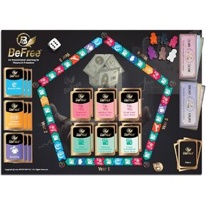 BeFree Family Board Game Educational Board Game, Be Free Realistic Money Board Game to Learn Finances, Fun Investment Board Game for Teens, Financial Game for Real Estate & Stock Market