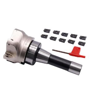 R8 FMB27 7/16-20UNF ساق مطحنة نهاية الوجه وقطر القطع 3.15 بوصة/80 مم 6 فلوت 400R-80-27-6T CNC قاطع طحن نهاية الوجه مع 10 قطع APMT1604 إدراجات كربيد ومفتاح T15
