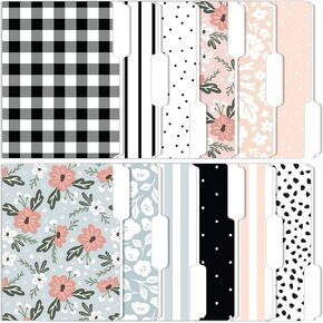 Decorative File Folders, Set of 24-3 Tab Cute File Folders Letter Size Decorative Colored File Folders Boho Manilla Folders 8.5 x 11 – Pretty File Folders Home Office Supplies (Mesmeric)