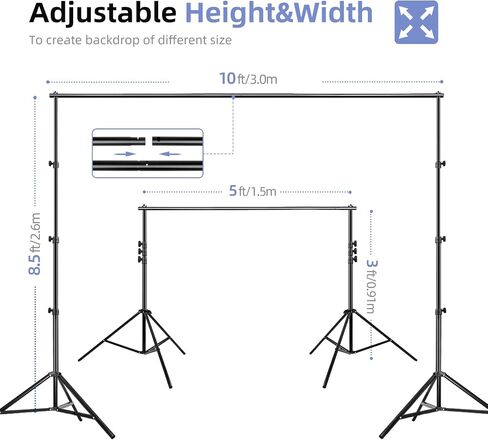 EMART Green Screen Backdrop Kit 8.5x10FT with 3Pcs 6x9ft Backdrop for Party in Kuwait