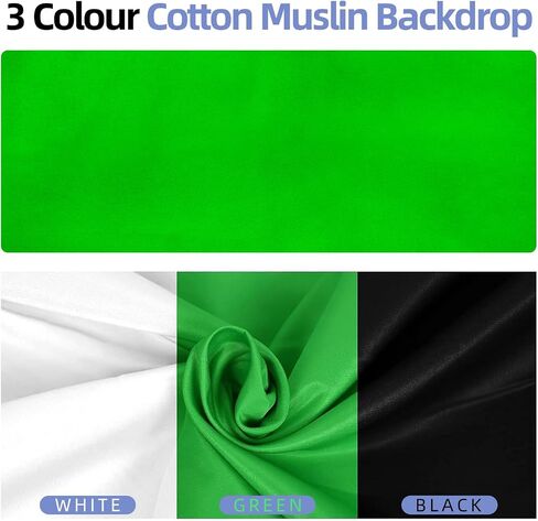 EMART Green Screen Backdrop Kit 8.5x10FT with 3Pcs 6x9ft Backdrop for Party in Kuwait