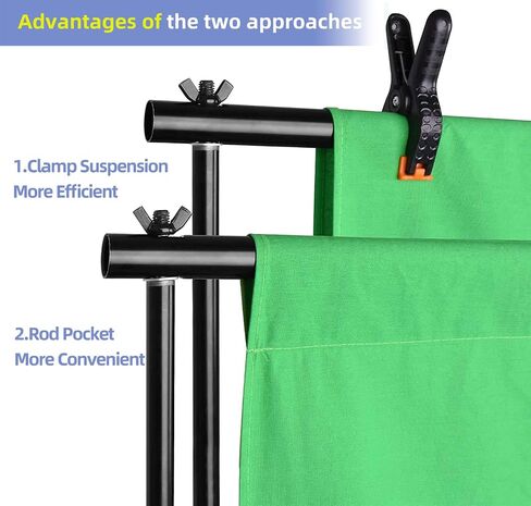 EMART Green Screen Backdrop Kit 8.5x10FT with 3Pcs 6x9ft Backdrop for Party in Kuwait