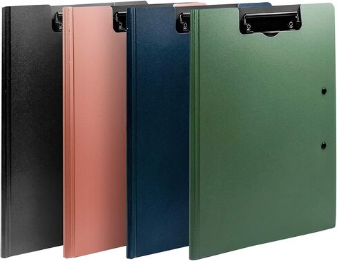 souG A4 Size Foldable Clipboards, 4 Pcs 360 Degree Cover Clipboard File Folder, Perfect Clipboard for Private Documents, Office, Medical Field, School (4 Colors, Double Clip) in Saudi Arabia