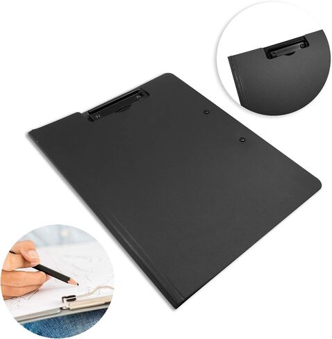 souG A4 Size Foldable Clipboards, 4 Pcs 360 Degree Cover Clipboard File Folder, Perfect Clipboard for Private Documents, Office, Medical Field, School (4 Colors, Double Clip) in Saudi Arabia