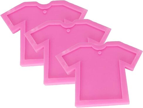 3pc Nurse Shirt Resin Keychain Molds, Silicone Grippy Shirt Scrub with Heart Phone Grip Mold with 10Pc Key Ring (DY0332+DY0398+DY1051+PJ) in Kuwait