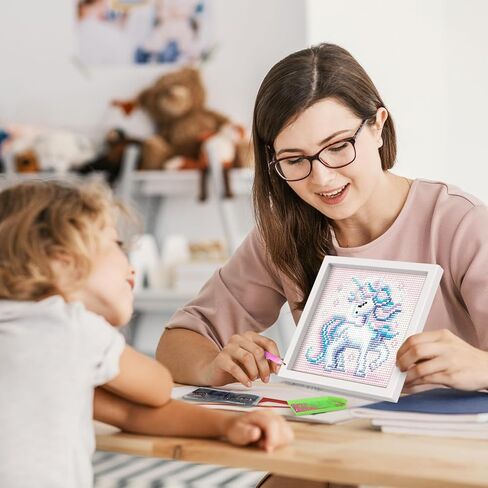 Genius maker Diamond Art Kits with Frame, 5D Diamond Art Kits, Unicorn Diamond Gem Art for Girls Boys, Diamond Dots Kits, Painting Arts and Crafts for Home Wall Decor(7x7inch) in Kuwait